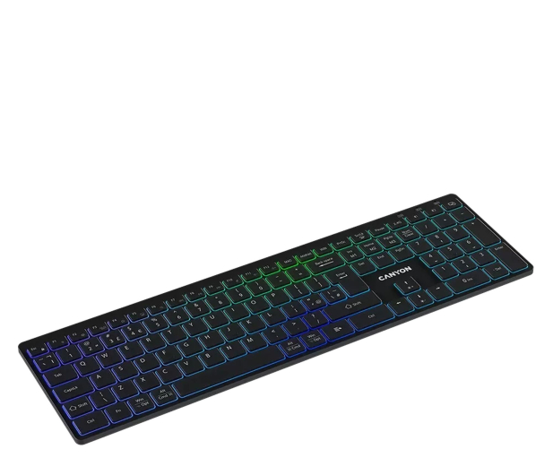 CANYON Klawiatura HKB-W11 UK/US RGB Dwa Tryby Bezprzewodowa Czarna - 1348463 - zdjęcie 5